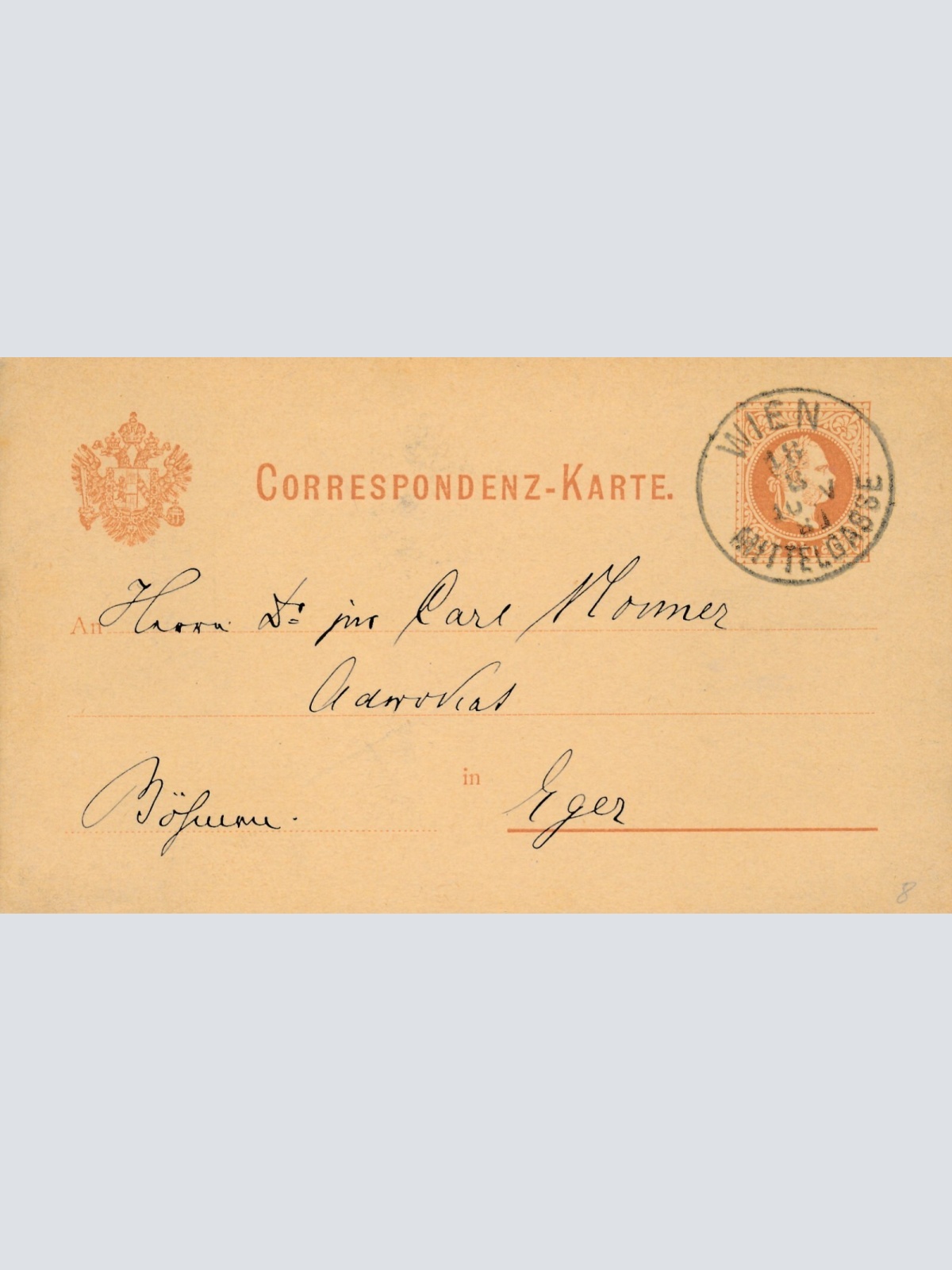 2 Kreuzer - Ganzsachen - Karte 1881 aus Wien (13557)