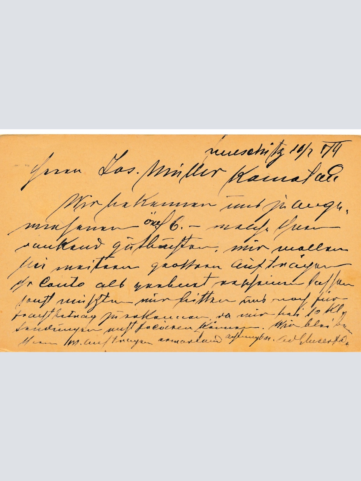 2 Kreuzer - Ganzsachen - Karte 1874 aus Laun (13579)