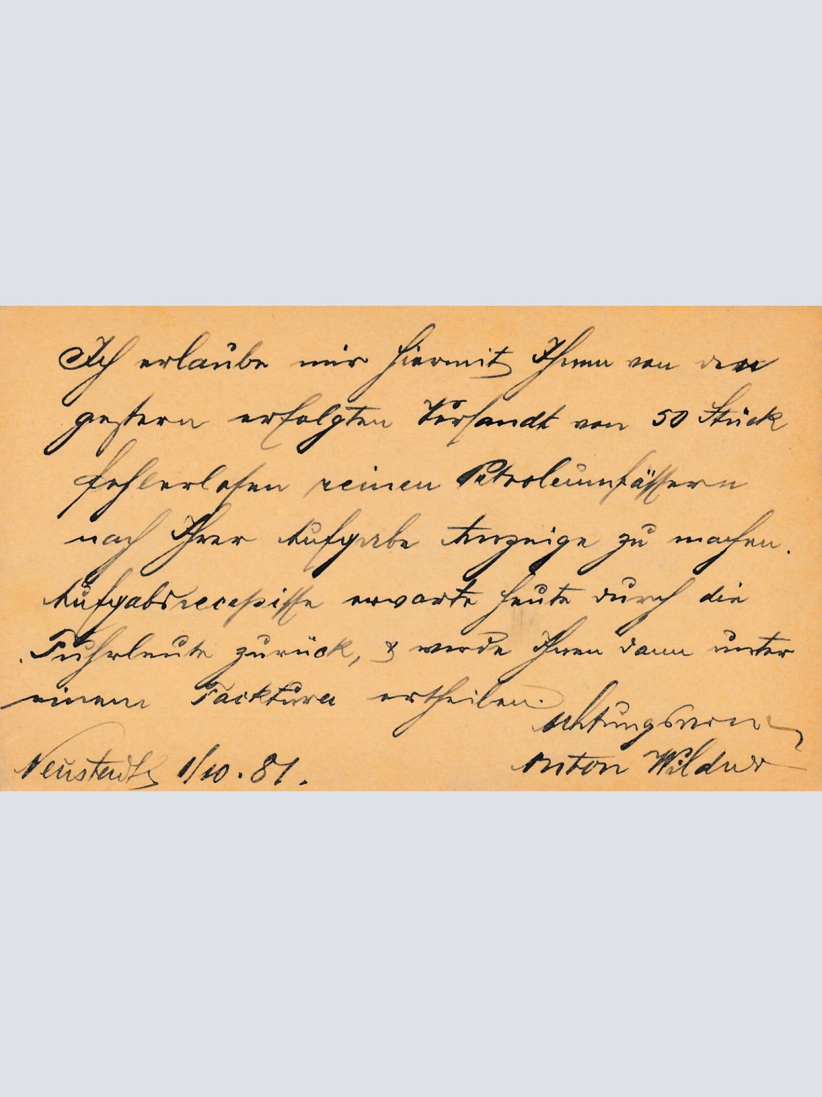 2 Kreuzer - Ganzsachen - Karte 1887 aus Neustadt (13575)