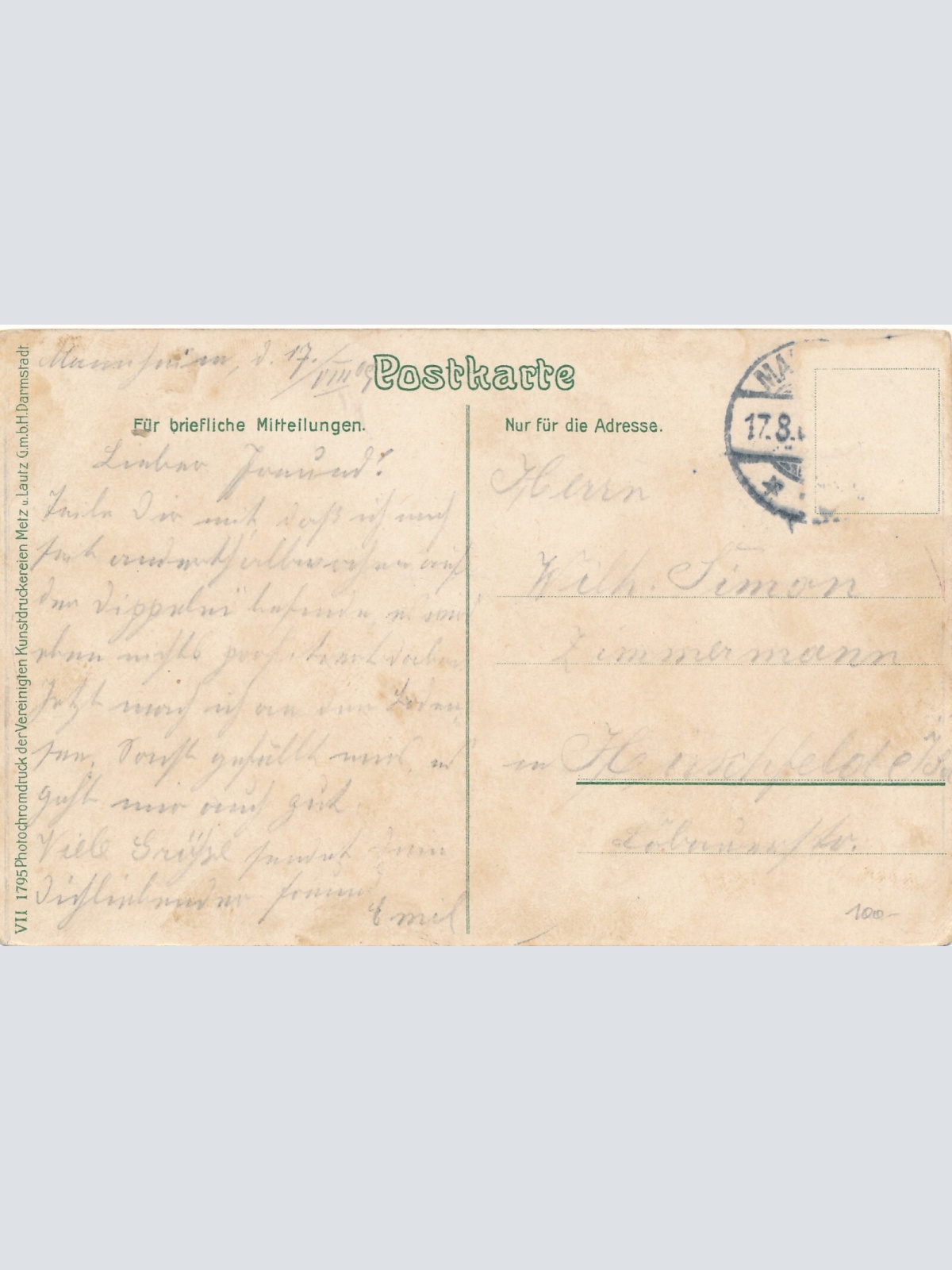 AK, Mannheim, Baden-Württemberg, Ansichtskarte (S3647)