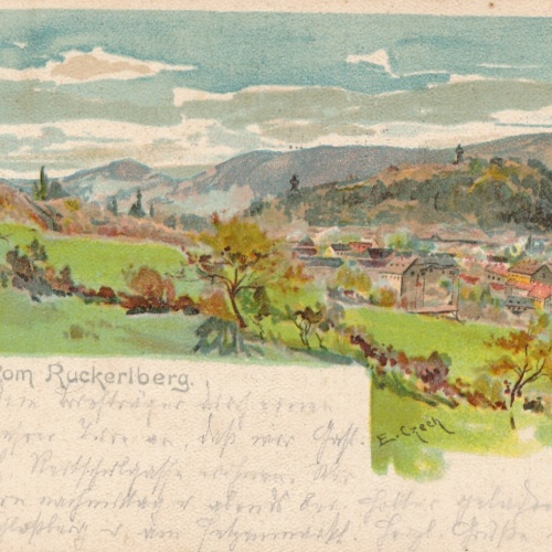 Litho - Karte aus Graz vom Ruckerlberg Steiermark Ansichtskarte (13725)