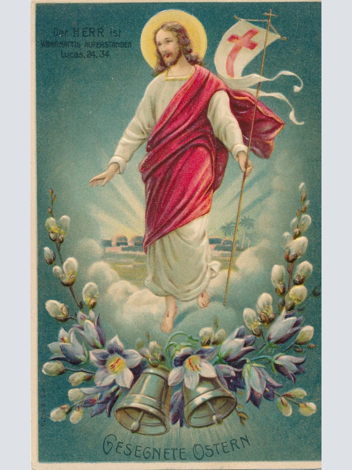 AK, Gesegnete Ostern, der Herr ist wahrhaftig auferstanden Ansichtskarte (S3678)
