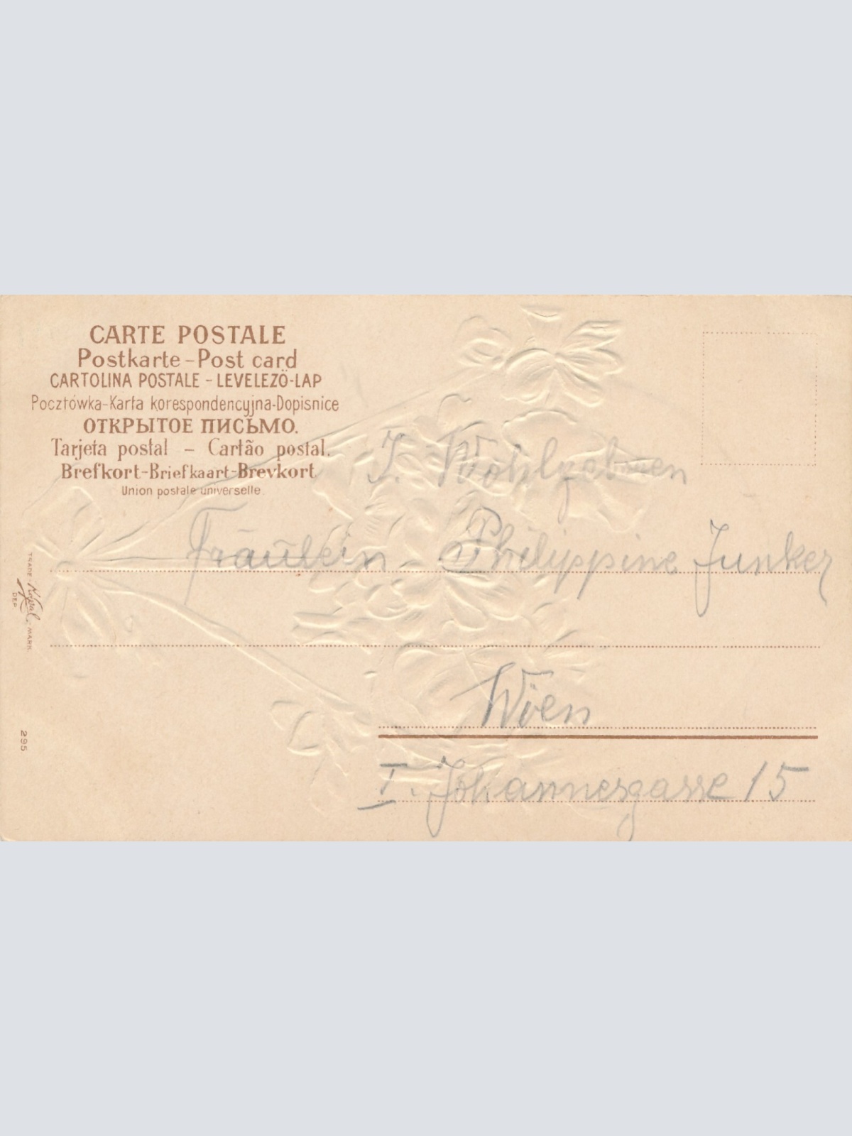 Präge-Karte, Fröhliche Ostern, Korb mit Blumen, Ansichtskarte (S3679)