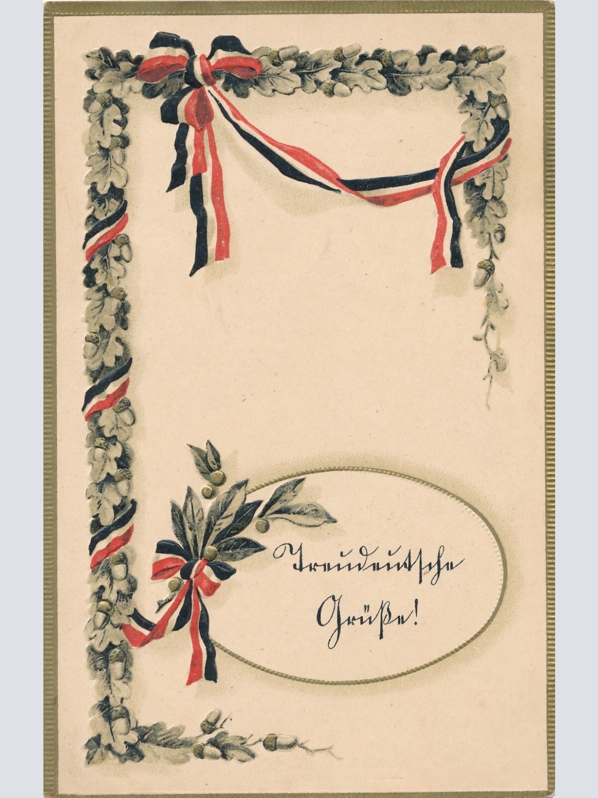 Präge-Karte, Treudeutsche Grüße, Ansichtskarte (S3685)