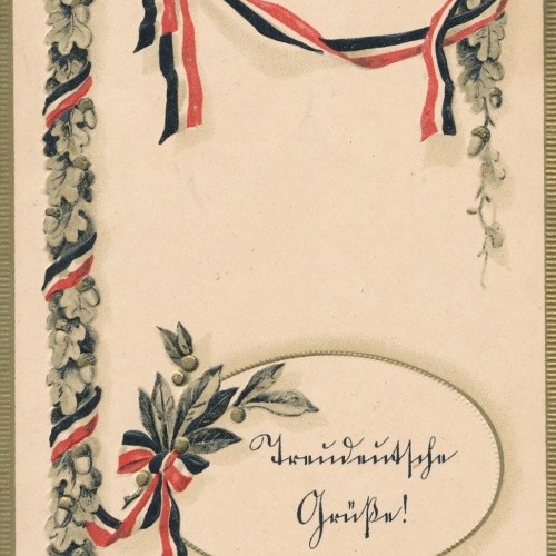 Präge-Karte, Treudeutsche Grüße, Ansichtskarte (S3685)