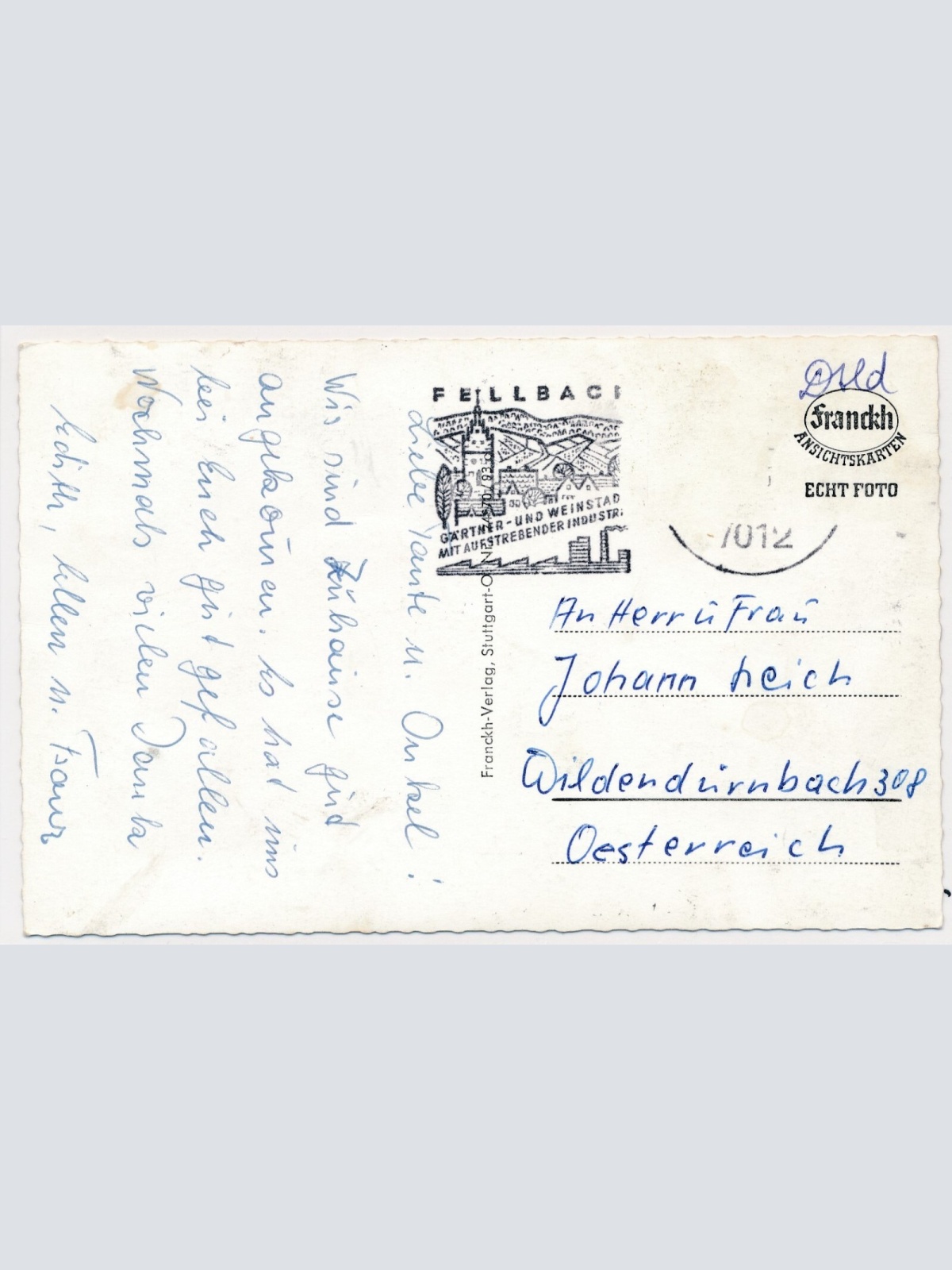 AK, Fellbach, Baden-Württemberg, Ansichtskarte (S3694)