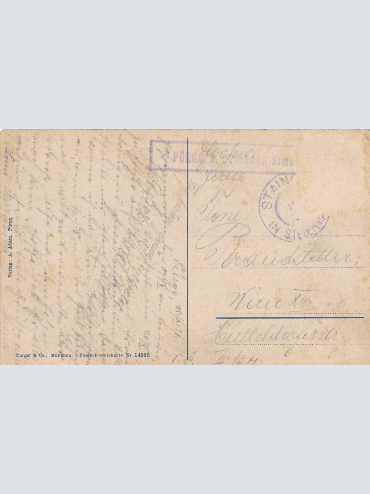 AK aus Pürgg im Ennstale mit Grimming Steiermark Ansichtskarte (13687)