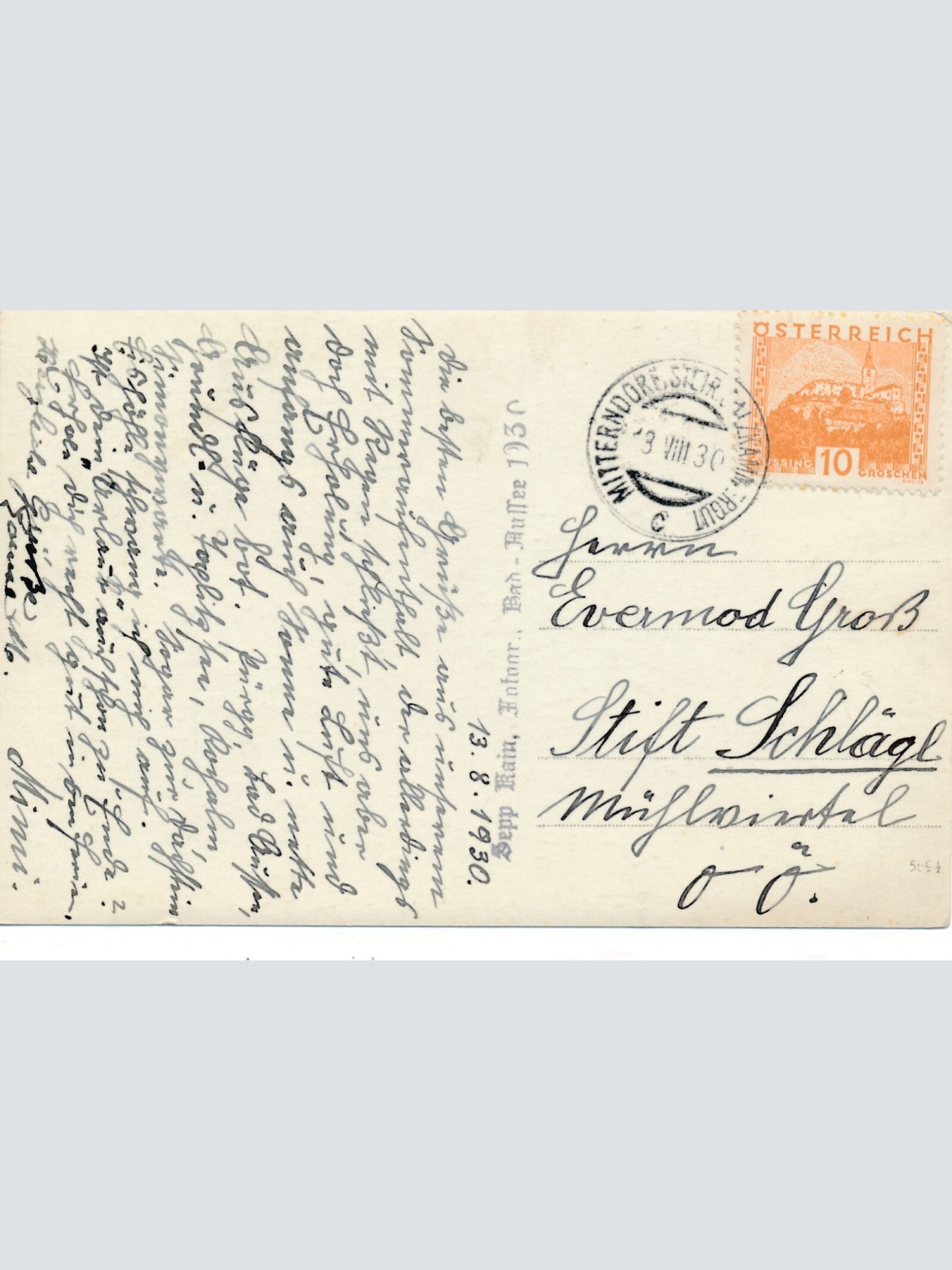 AK aus Mitterndorf mit Grimming Steiermark Ansichtskarte (13684)