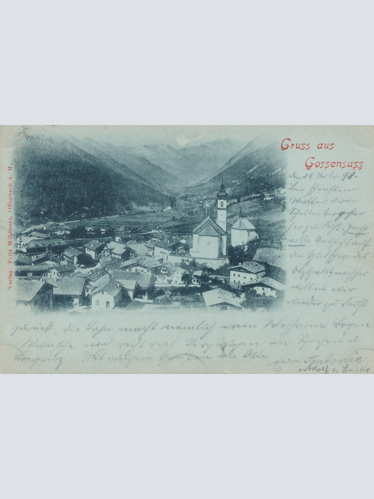 AK, Gruß aus Gossensaß , Italien (S3549)