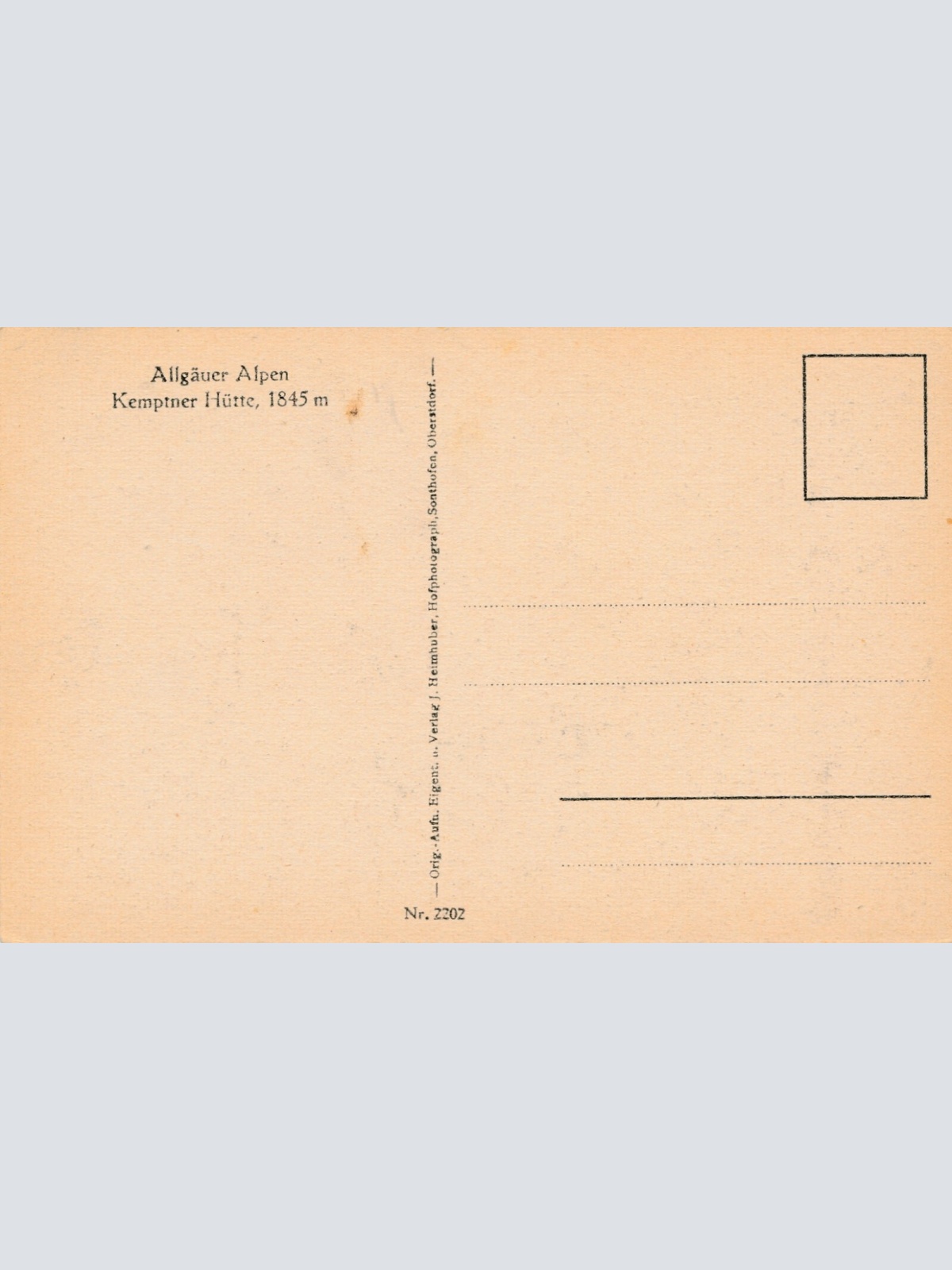 AK, Kemptnerhütte, Bayern, Ansichtskarte (S3797)