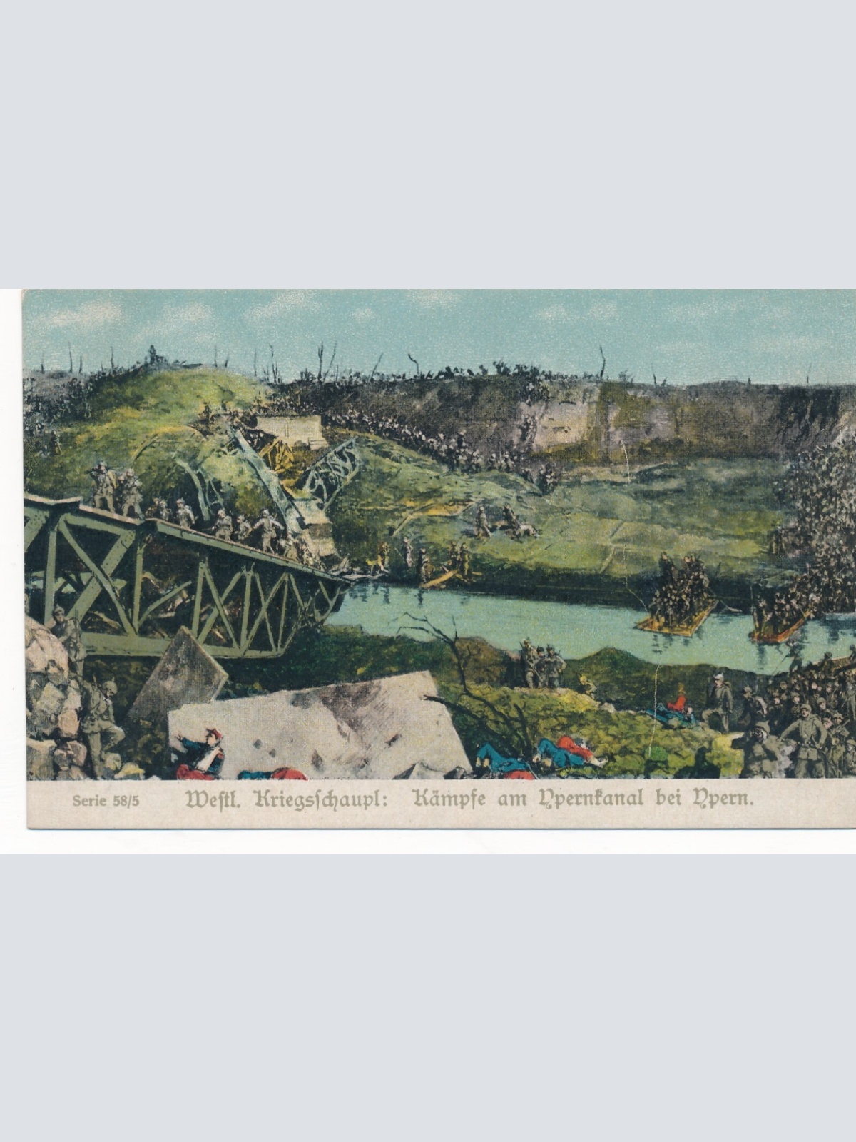 AK Kämpfe am Ypernkanal bei Ypern Ansichtskarte (13789)