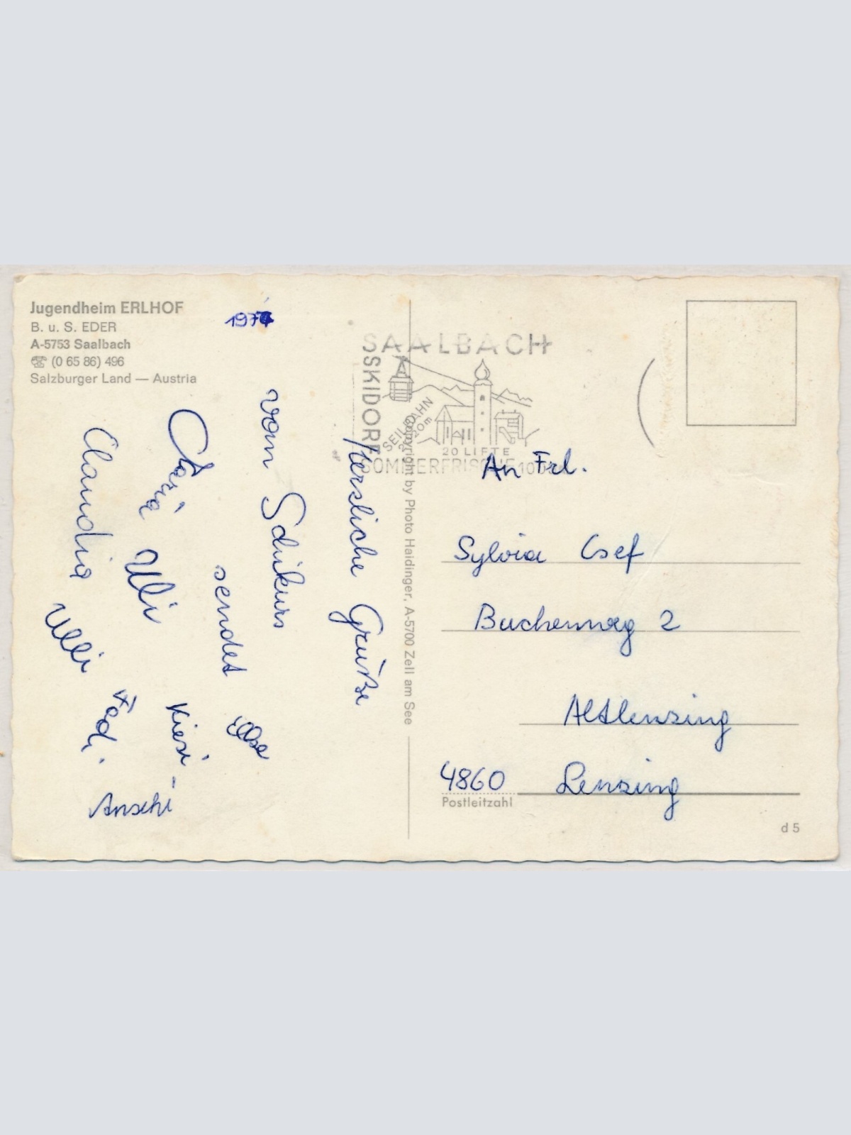 AK, Saalbach-Hinterglemm, Salzburg, Ansichtskarte (S3936)