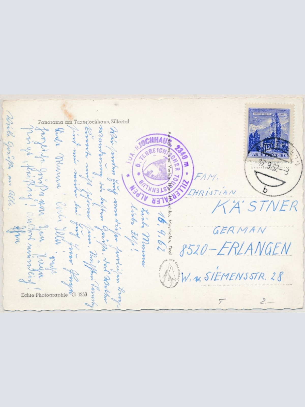 AK, Tuxerjochhaus, Tirol, Ansichtskarte (S3954)