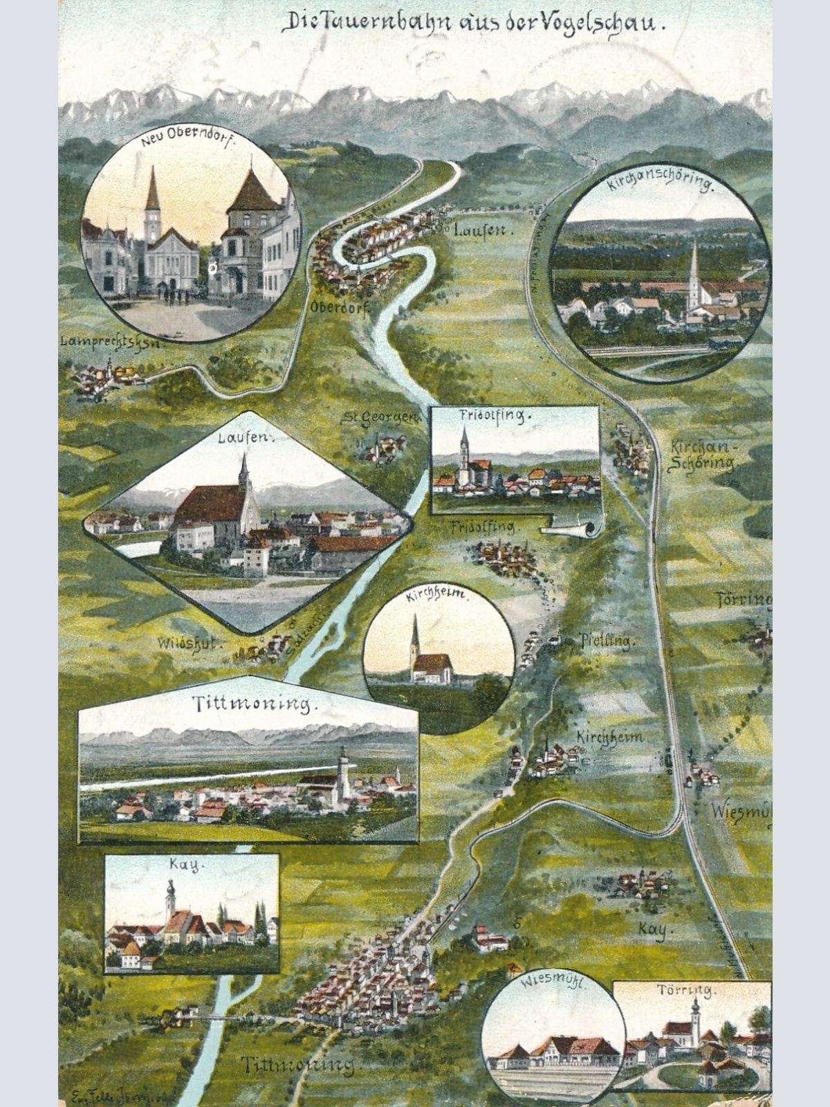 AK, Die Tauernbahn aus der Vogelschau, Ansichtskarte (S3963)