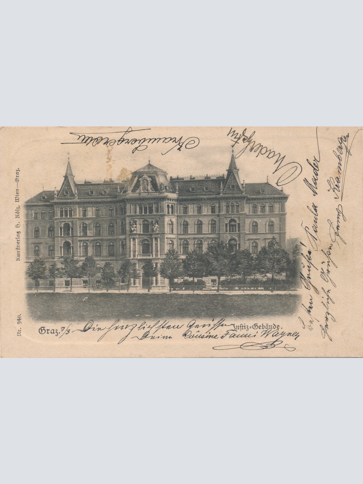 AK aus Graz Justiz Gebäude Steiermark Ansichtskarte (13862)