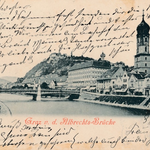 AK aus Graz Albrechts Brücke Steiermark Ansichtskarte (13867)