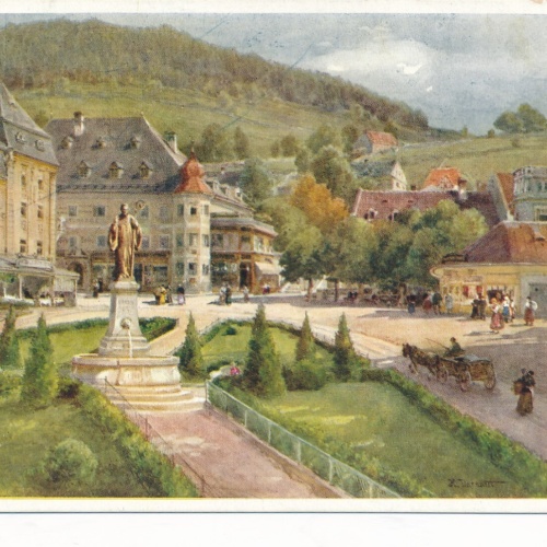 AK aus Mariazell Abt Otker mit Brunnen Steiermark Ansichtskarte (13873)