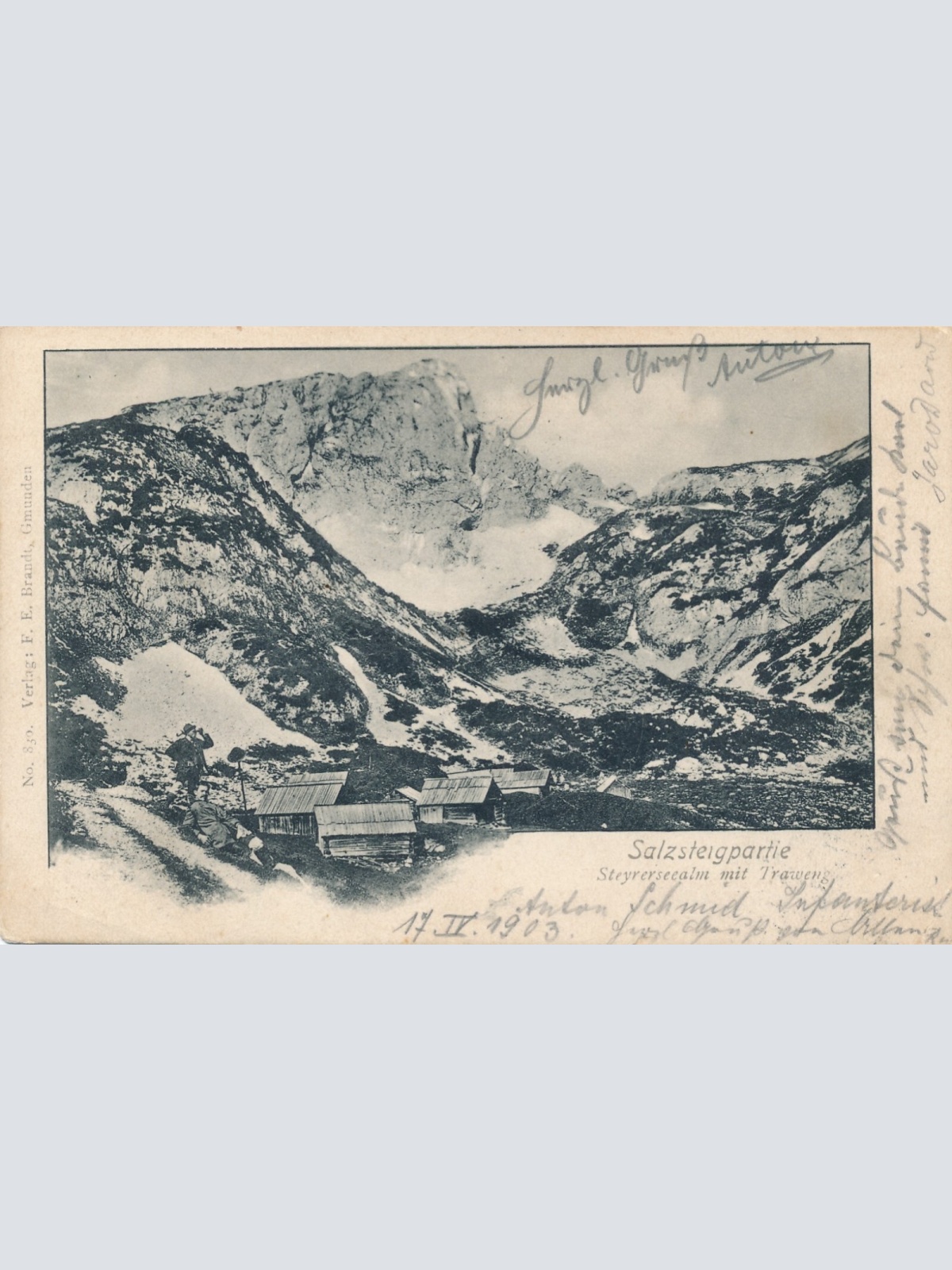 AK Salzbergpartie mit Steyrseealm Steiermark Ansichtskarte (13885)