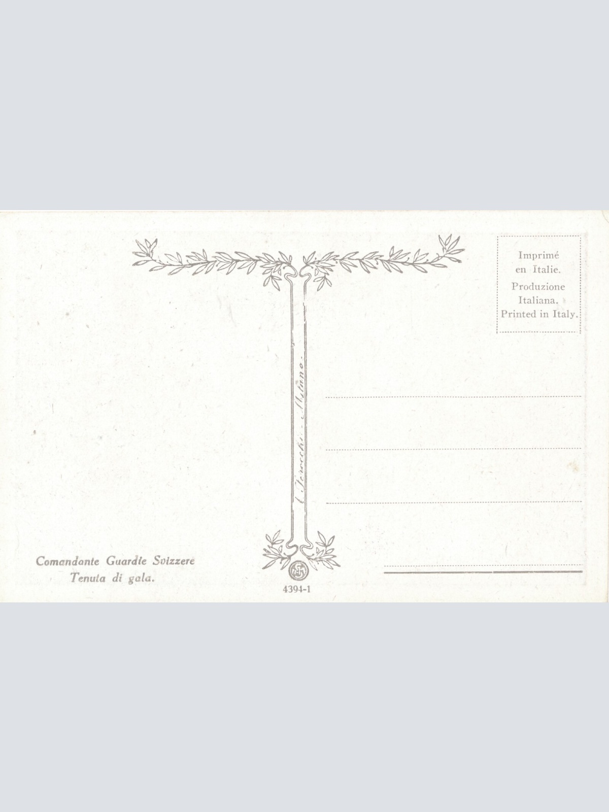 AK, Comandante Guardie Svizzere Tenuta di gala, Ansichtskarte (S4139)
