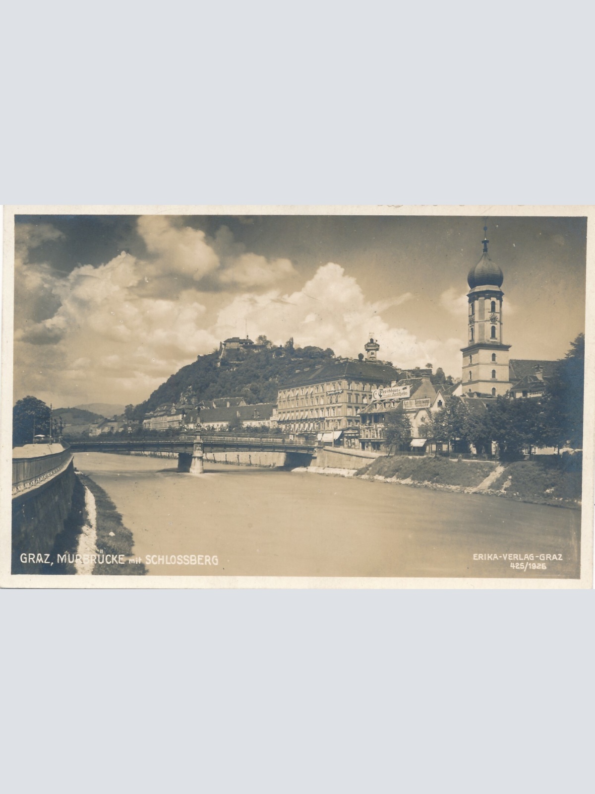 AK, Graz, Steiermark, Murbrücke mit Schlossberg, Ansichtskarte (S4261)