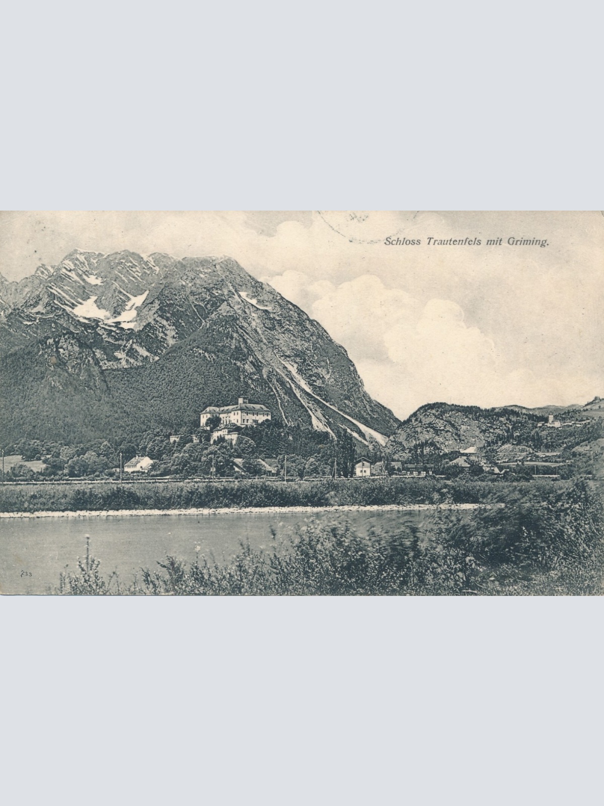 AK, Schloss Trautenfels mit Griming, Steiermark, Ansichtskarte (S4334)