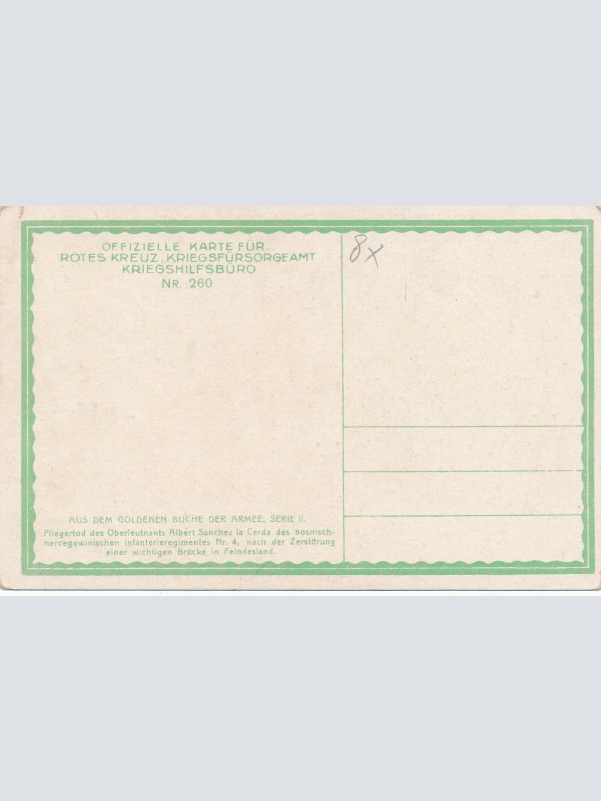 AK Rot Kreuz Karte Nr 260 aus dem Goldenen Buche der Armee Ansichtskarte (14010)
