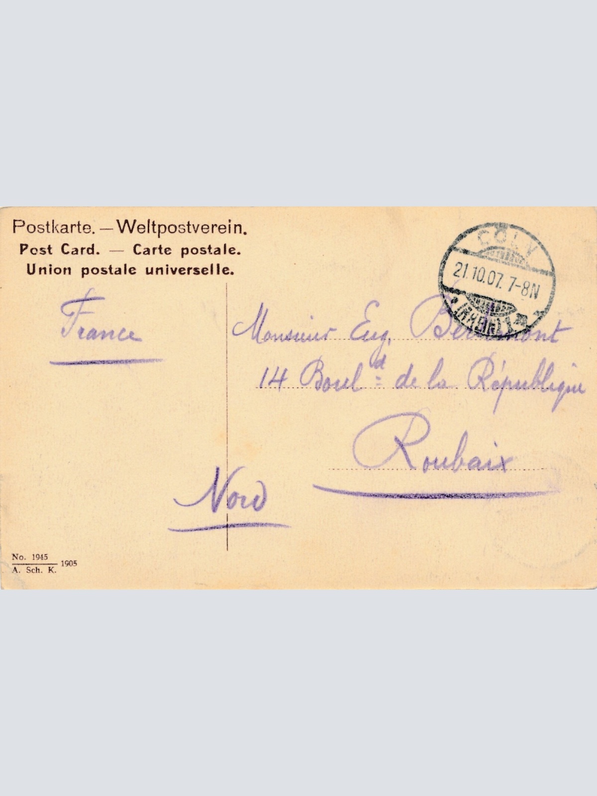 AK, Köln, Nordrhein-Westfalen, Kaiser Wilhelm, Hansa Ring, Ansichtskarte (S4421)