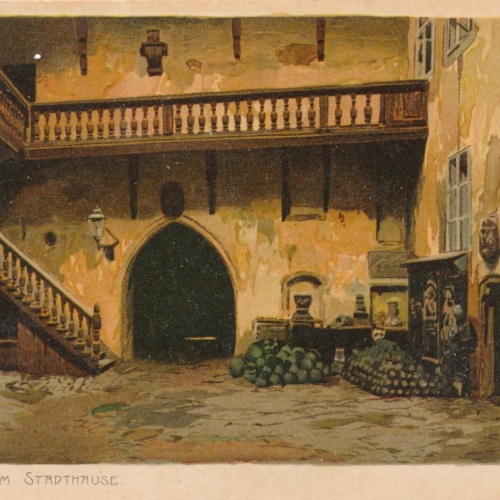 AK, Eger, Hof im Stadthause, Bayern, Ansichtskarte (S4460)