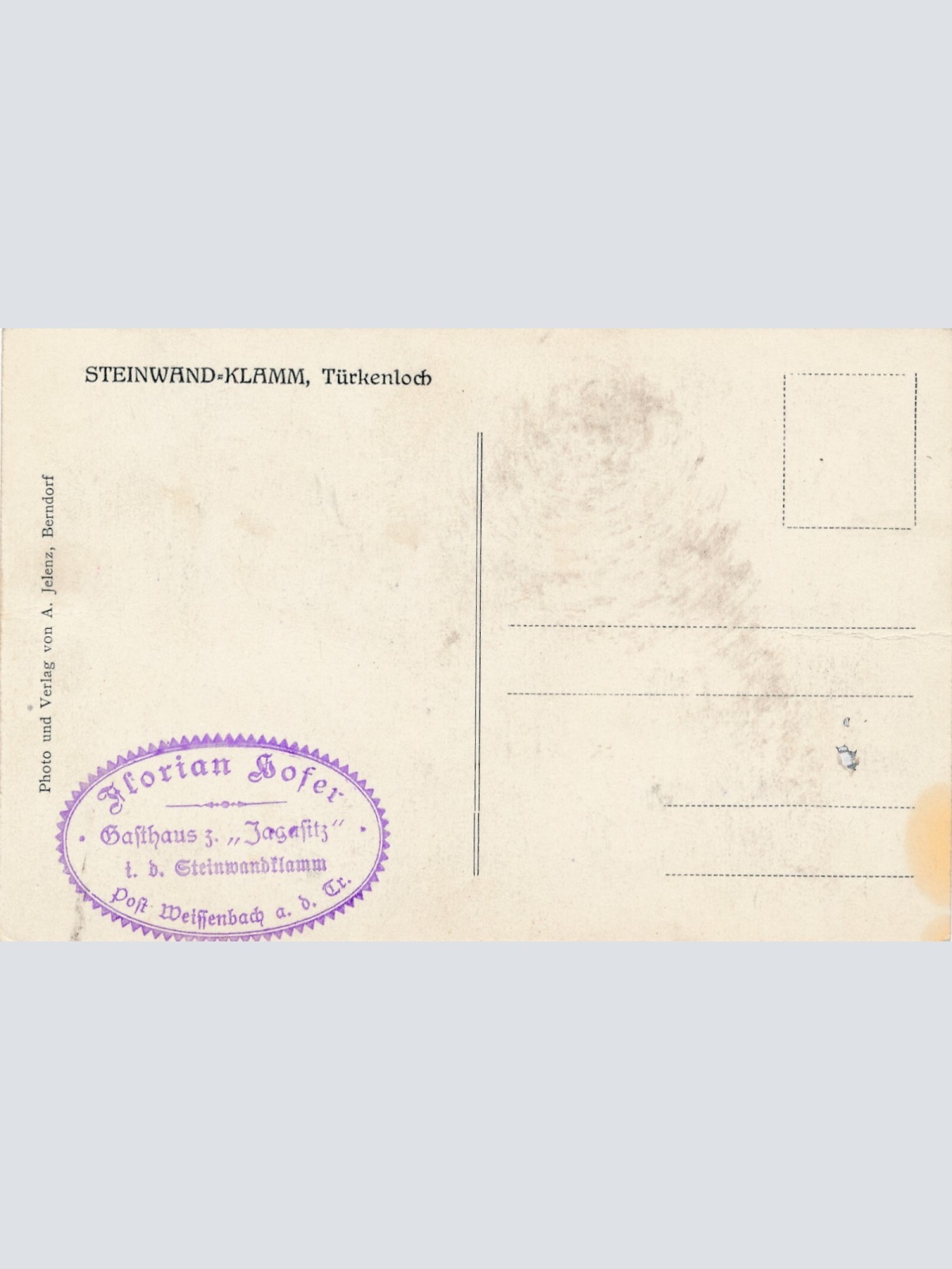 AK, Steinwand-Klamm, Türkenloch, Niederösterreich, Ansichtskarte (S4506)