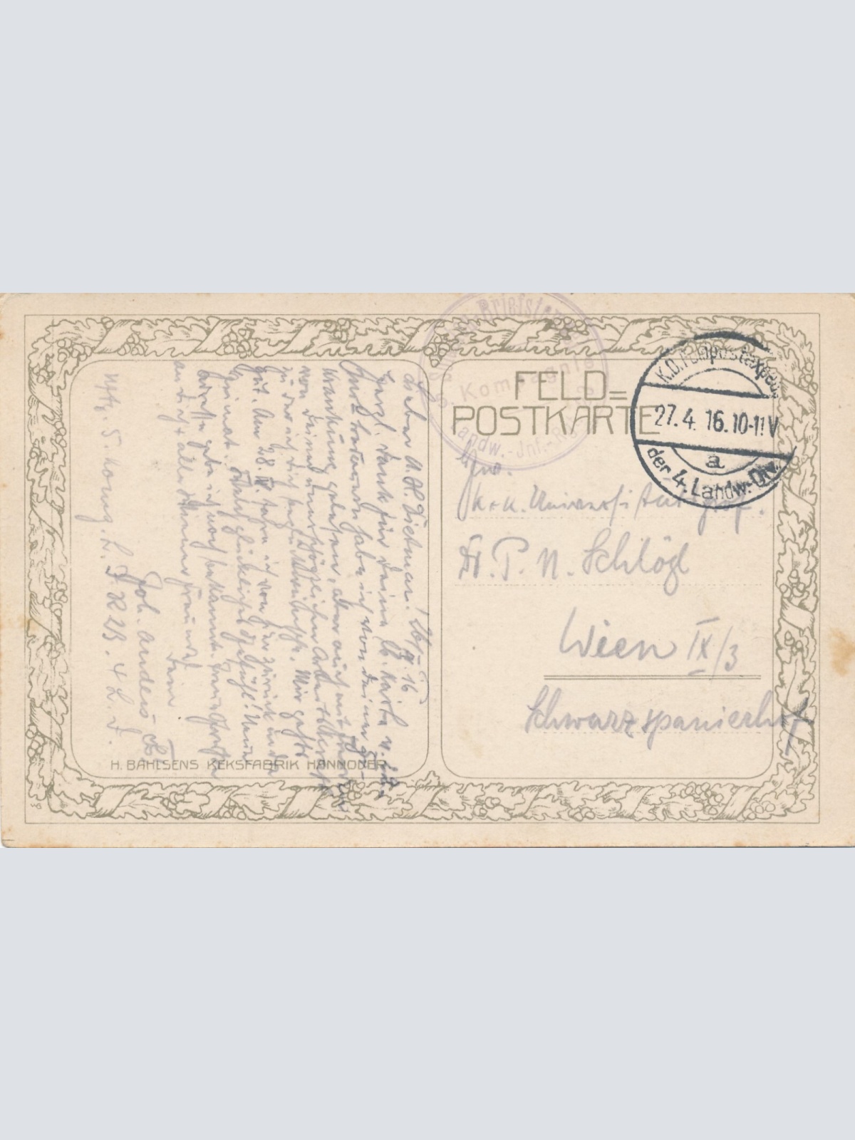 AK Schleichpatrouille mit Leibnitz Keks m. Feldpoststempel Ansichtskarte (13708)