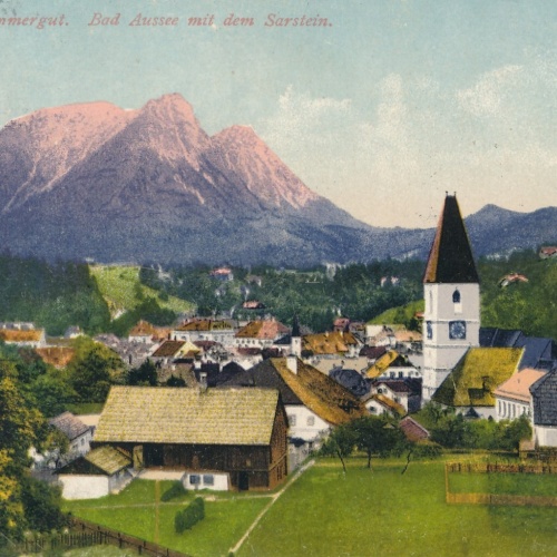AK, Bad Aussee mit dem Sarstein, Steiermark, Ansichtskarte (S4540)