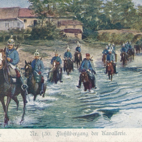 AK Flussüberquerung der Kavallerie Ansichtskarte (13772)
