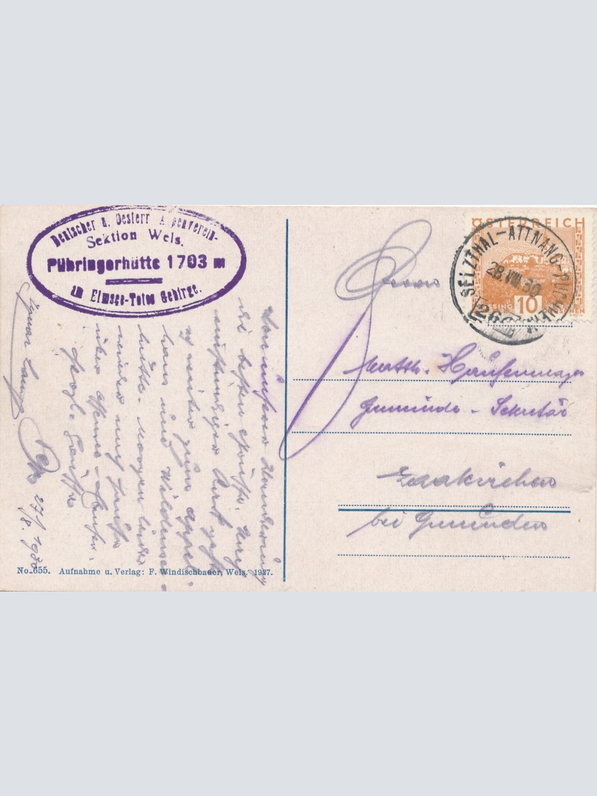 AK von der Pühringerhütte am Elmsee Steiermark Ansichtskarte (14116)