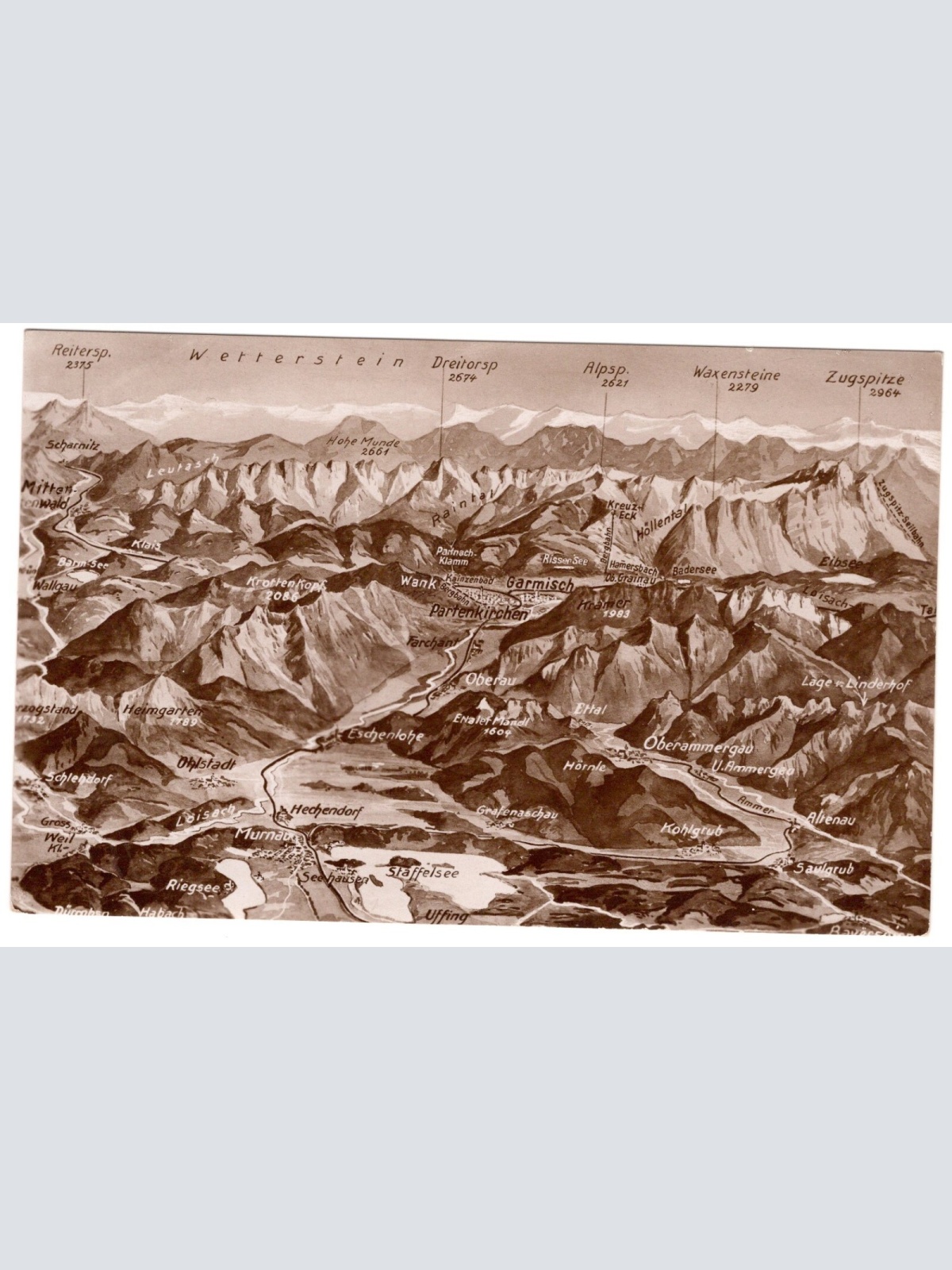 AK, Reliefkarte Nr. 16, Ammer- u. Loisachtal, Bayern (S4575)