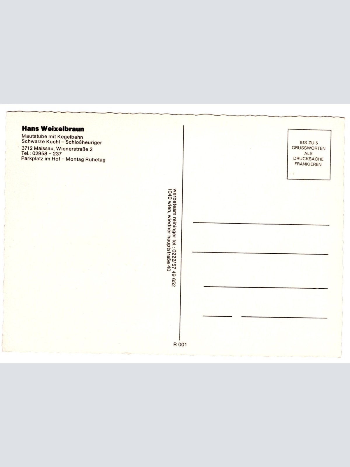 AK, Hans Weixelbraun, Maissau, Niederösterreich (S4634)