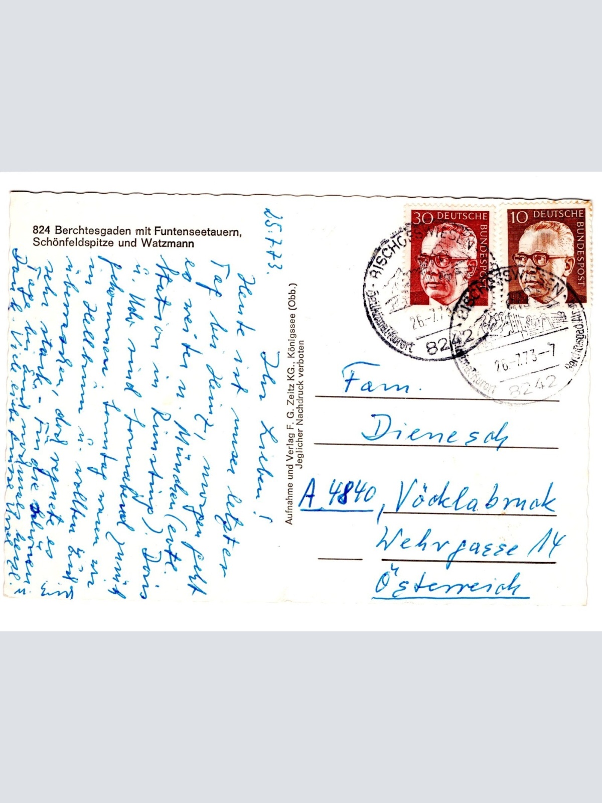 AK, Berchtesgaden mit Funtenseetauern, Bayern (S4642)