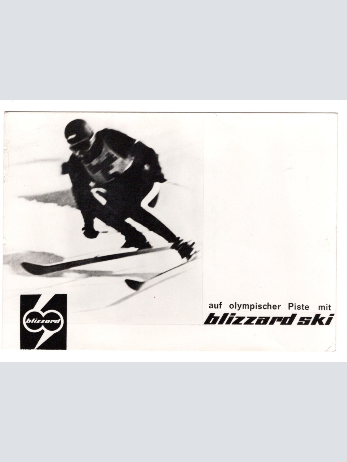 AK, auf olympischer Piste mit blizzard Ski, Ansichtskarte (S4677)