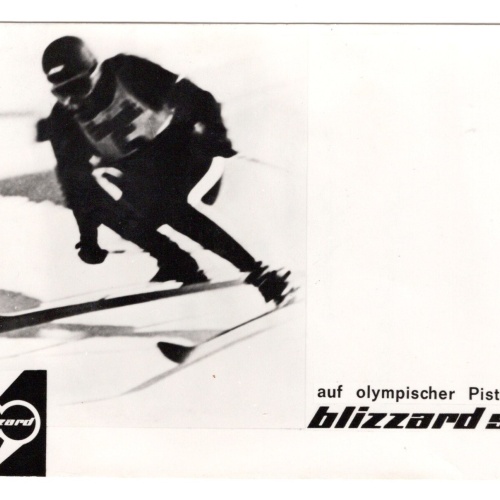 AK, auf olympischer Piste mit blizzard Ski, Ansichtskarte (S4677)