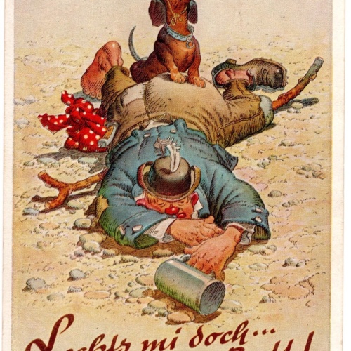 AK, Gruß vom Oktoberfest, Leckts mi doch ins Bett, Ansichtskarte (S4685)