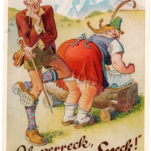 AK, Oh verreck lauter Speck, Ansichtskarte (S4687)