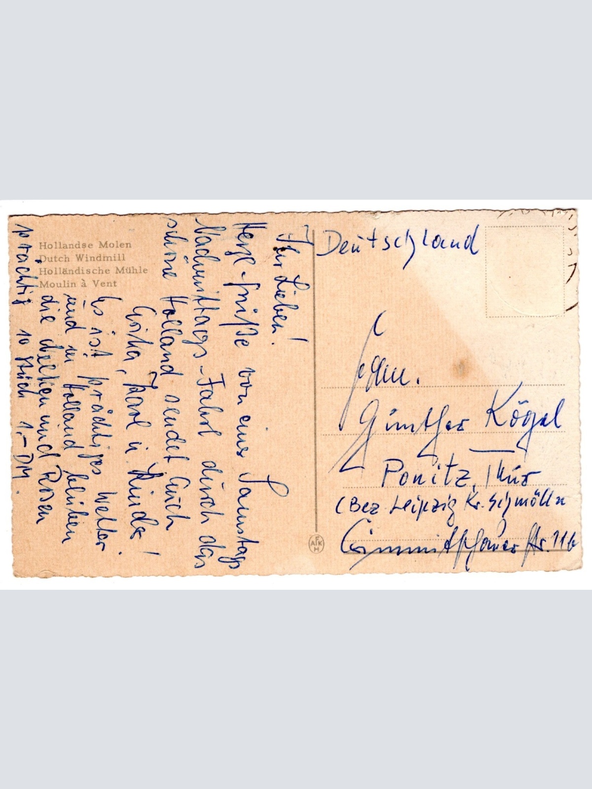 AK, Holländische Mühle, Ansichtskarte (S4711)