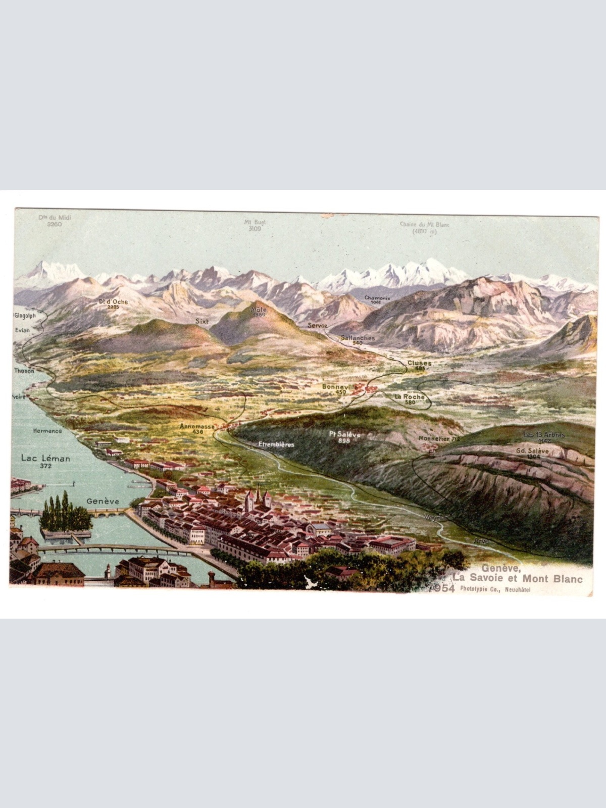 AK, Genf, La Savoie et Mont Blanc, Schweiz,  Ansichtskarte (S4730)