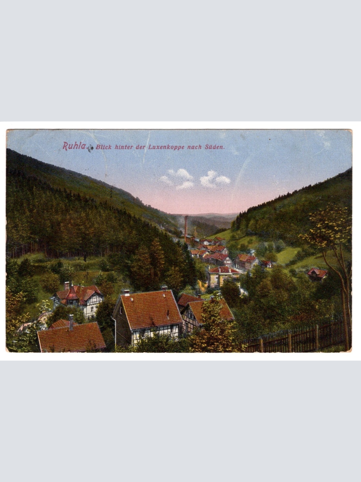 AK, Ruhla, Blick hinter der Luxenkoppe nach Süden,  Ansichtskarte (S4732)
