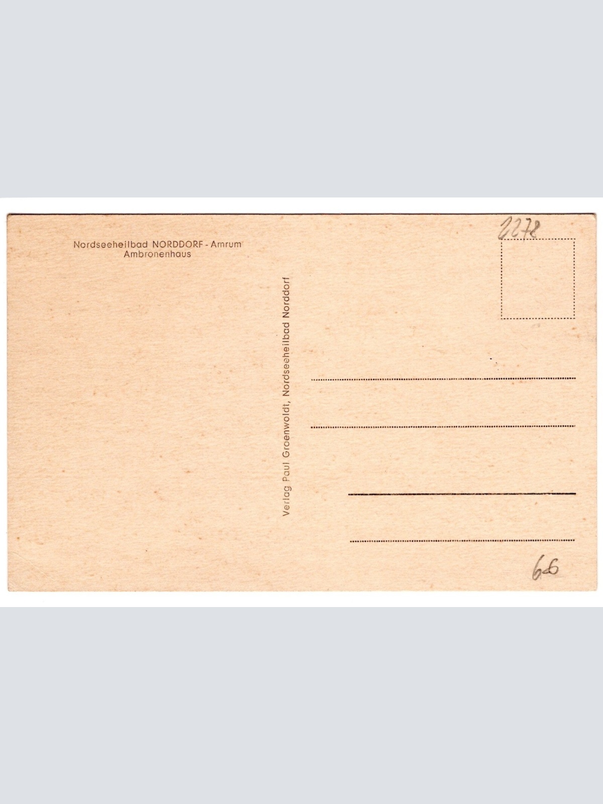 AK, Nordseeheilbad Norddorf, Schleswig-Holstein Amrum,  Ansichtskarte (S4735)