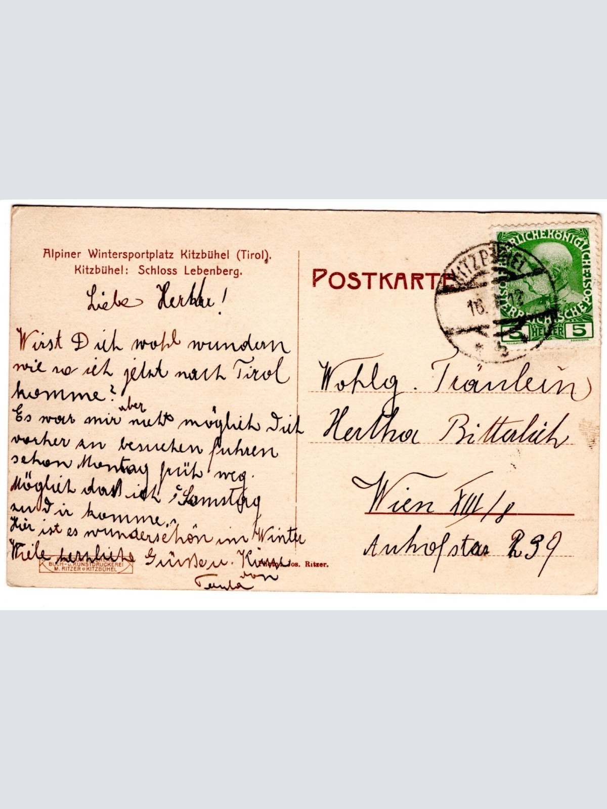 AK, Kitzbühel, Tirol,  Ansichtskarte (S4756)