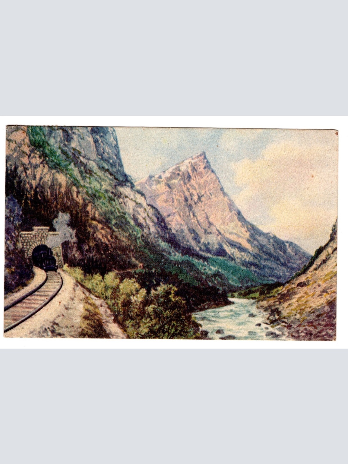 AK, Gesäuse, Hochsteg-Tunnel mit Planspitze, Steiermark,  Ansichtskarte (S4771)