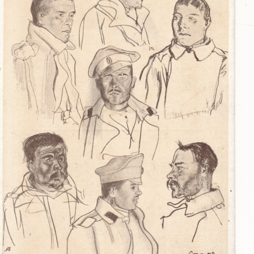 AK Gefangene Russen Worobijowka Lt. Stadler 1916 Ansichtskarte (14020)