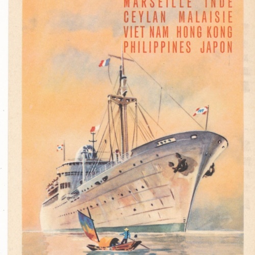 AK Messageries Maritimes mit Passagierschiff Ansichtskarte (14168)