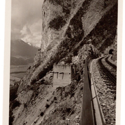 AK, Mittenwaldbahn, Martinswand mit Tunnel, Tirol, Ansichtskarte (S4915)