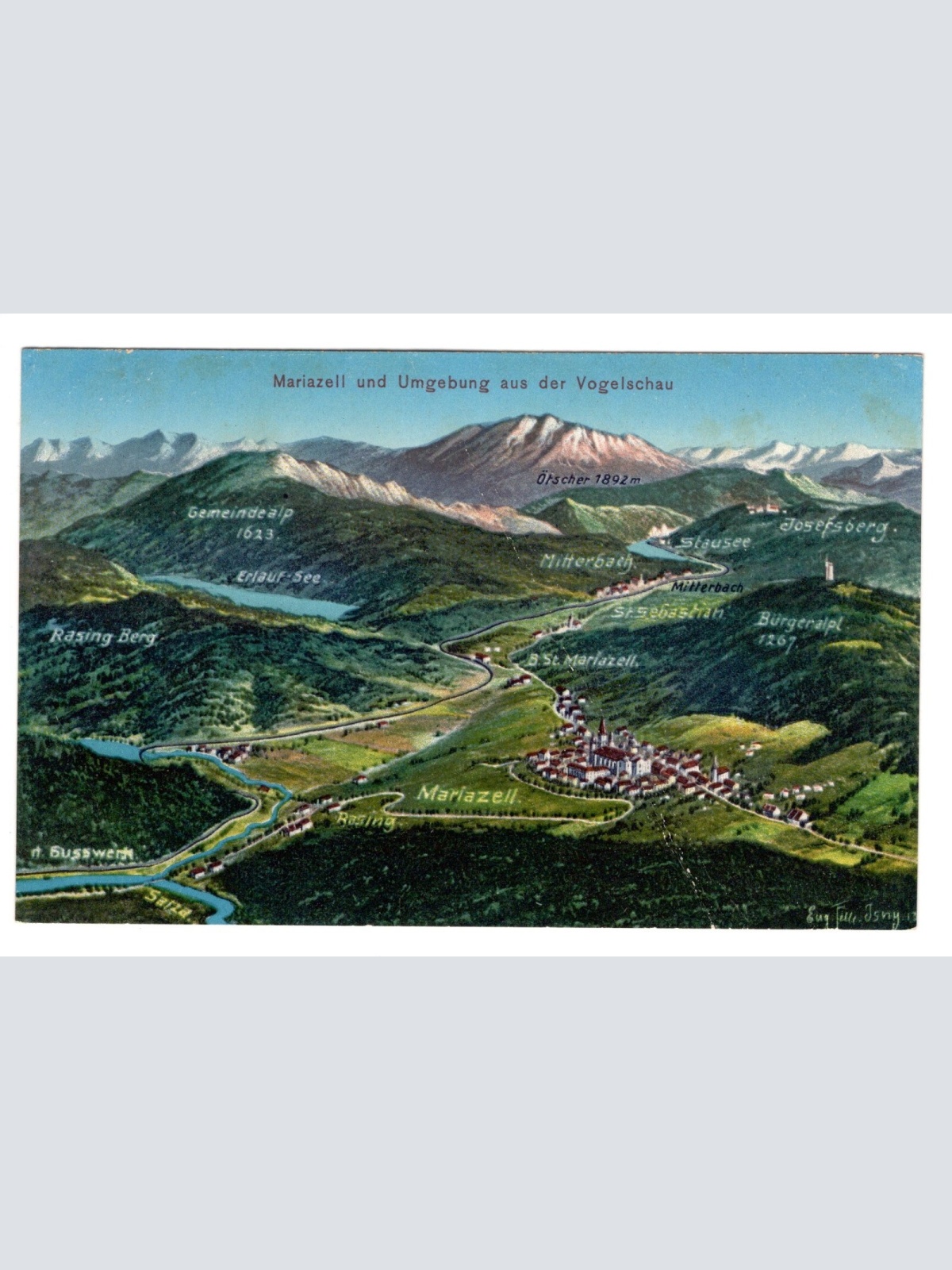 AK, Mariazell aus der Vogelschau, Steiermark, Ansichtskarte (S4969)